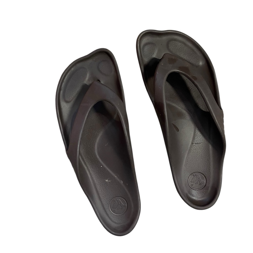 Crocs Sandals Size 8 Womens Brown Rubber Boulder Colorado Arch Support Flip Flop